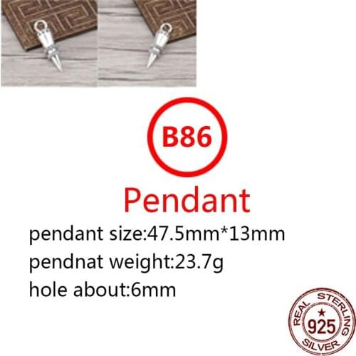 B86 S925 sterling silver pendant retro personality cone cross letter shape wild pendant punk hip-hop style gift for friends