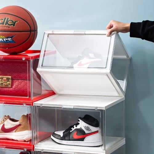Fashion Compel Shoe Box Transparent Clear Sneakers AJ Basketball Shoes Display Boxs Boots Organizer box Combination Cabinet