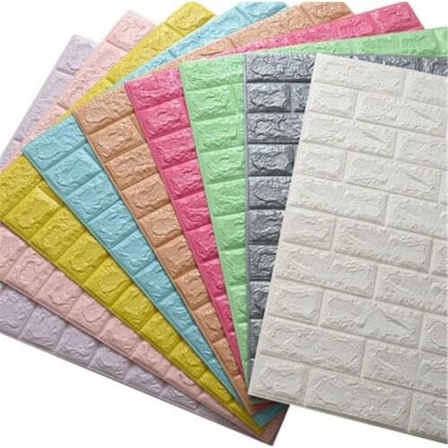 3D Brick Wall Stickers Living Waterproof Foam Room Bedroom DIY Adhesive Wallpaper Art 70x77 cm home Wall Decals