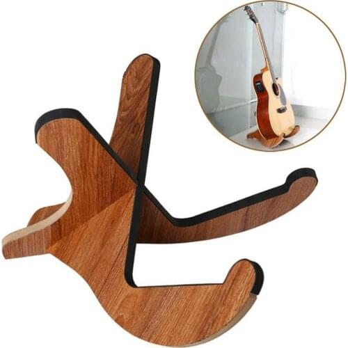 Small Guitar Wood Holder Folding Portable Ukulele Violin Wood Keyboard Stand Vertical Type Guitar Display Stand Rack