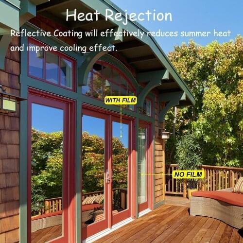 One Way Silver Mirror Effect Waterproof Window Film Insulation UV Rejection Daytime Privacy Window Tint Film Home Decoration