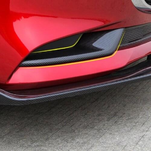 For Mazda 3 2019 2020 Carbon Fiber Front Fog Lights Eyebrow Panel Cover Head Lamp Frame Trims Car-Styling Decoration Accessories