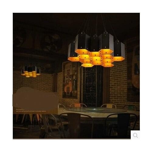 Loft industrial wind Pendant Light retro restaurant creative net coffee bar clothing store shaped algae iron art Pendant lamps