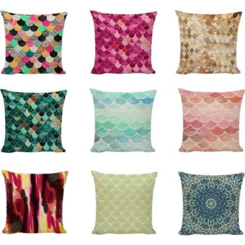 Abstract Geometric Cushion Covers Colorful Gold Stitching Mandala Print Houseware Home Decor Outdoor Festival Throw Pillow Cases