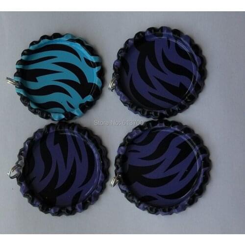 With Holes and Rings 2000 Pcs Both Side Colored Zebra Flattened Bottle Caps For Jewelry Craft Pendants Crown Flat Bottlecaps