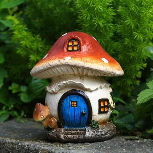 Elf mushroom house ornaments 13cm resin crafts garden decoration Valentines Day birthday gifts home decor