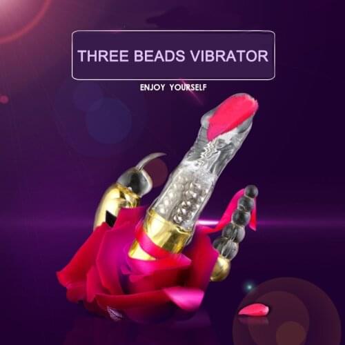 Triple Pleasure Erotic Intimate Rabbit Vibrator Sex Toy for Adult Women G Spot Clit Stimulator Rotating Dildo 3 beads Vibrators
