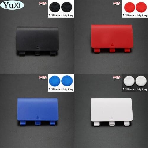 YuXi Replacement Battery Doors Cover Lid Shell ABS back covers For Xbox One Controller Pad for Xbox One + 2 Silicone Grip Cap