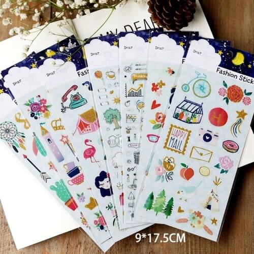 ZFPARTY 1Pcs Girl Glitter Stickers for Scrapbooking/ DIY Crafts/ Card Making /Journaling Project
