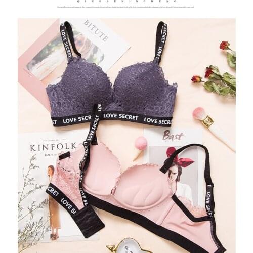 Women Sexy Lace Bra Soft Crop Tops Seamless Underwear Push Up No Rims Gather Bralette 3/4 Cup Palms Massage Comfort
