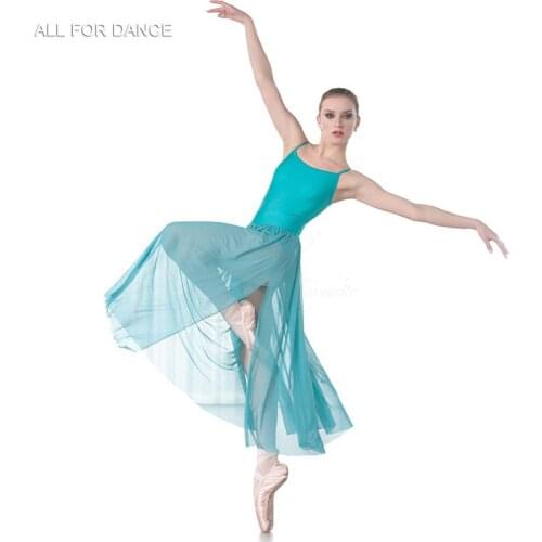 All For Dance Green Spandex Bodice Contemporary Dance Dress For Girls&Women Ballet Dance Dress Dance Wear Dress