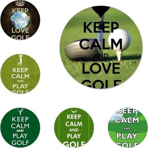 Keep calm and play golf ball Icons Pins Badge Decoration Brooches Metal Badges For Clothes Backpack Decoration
