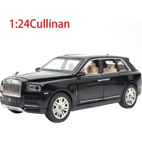 1:24 Alloy Rolls Royce Cullinan SUV Die Cast Toy Car Simulation Sound Light Pull Back Collection Models Simulation Toys For Kids