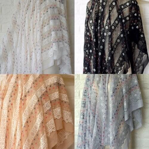 1Meter Hollow Out Lace Clothing Fabric Soft Gauze Mesh African French Fabric Handmade DIY Sewing Skirt Garment Accessories