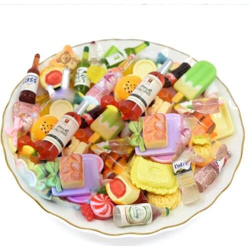 10 Pcs/set Miniature Food Model Blind Bag DIY Mixed Mini Supermarket Food Boys Girls Fun Surprise Blind Boxes Color Randomly