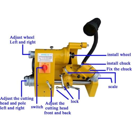 110V U2 Universal Cutter Grinder Drill Sharpener Sharpening Machine for End Mill Twist Drill Cutter Grinding Tool