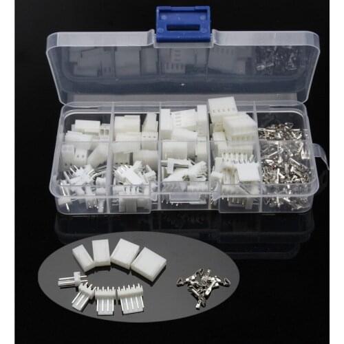 150PCS JST-XH 2.54mm Wire White Housing Connectors Set 2/3/4/5 Pins Male Female AssortedJumper Pin Bare Terminals Kit