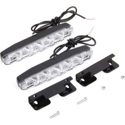 2pcs NEW High Quality 6 LED Daytime Driving Running Light DRL Car Fog Lamp Waterproof White DC 12V hot sale