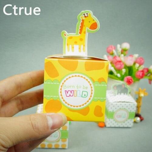 20psc animal Baby Shower favors Birthday Party Boxes Childrens day box wedding box decoracao casamento lembrancinha de baby