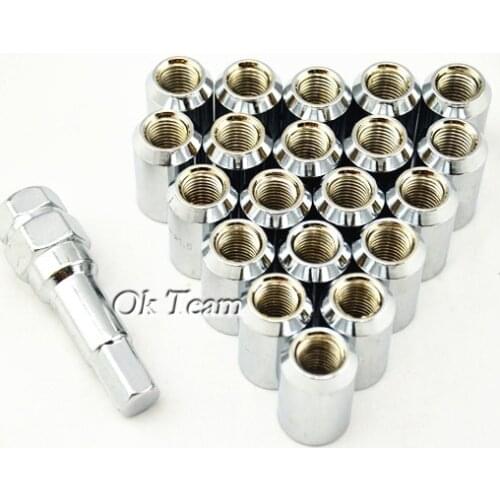 Universal 20 Pcs 12x1.5 mm Car Auto Racing Wheel Lug Nuts Nut Kit Sets Screw Alloy Silver