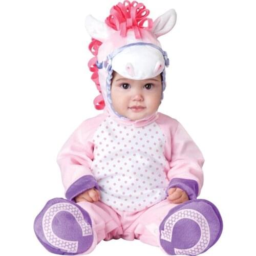 2020 Carnival Halloween Outfits Baby Girls Costume Animal Pink Horse Cosplay Rompers Jumpsuit Toddlers Infant Clothes
