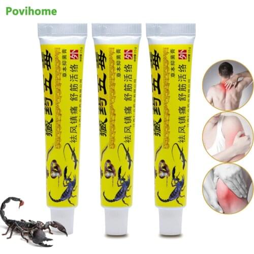3pcs Scorpion Analgesic Cream Pain Relief Ointment For Rheumatoid Arthritis Back Joint Muscle Rub Chinese Herbal Cream Plaster