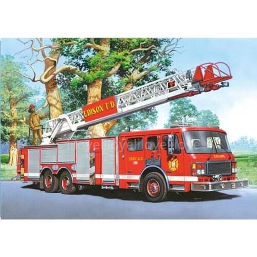 5d-diamond-painting "Fire truck" Full full square round Drill 3D Diamond Embroidery Sale Cross Stitch Kit Home Decoration FG1005