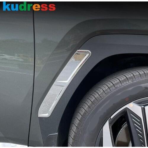 For Hyundai Tucson 2021 2022 Carbon Fiber Front Wheel Eyebrow Trim Lips Strip Fender Eyelid Sticker Car Styling Accessories 2pcs