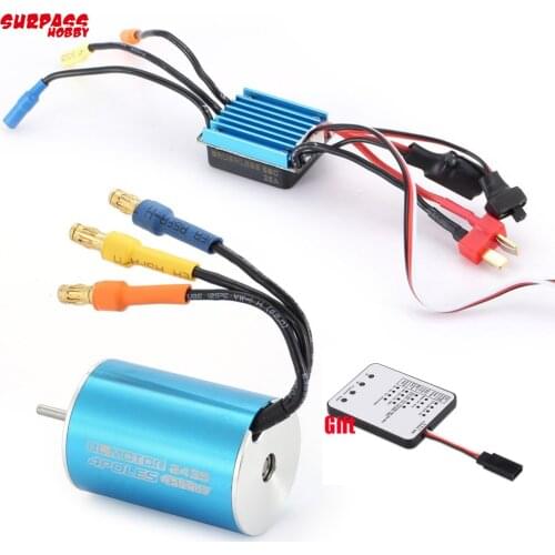 RC 2435 4500KV Sensorless Brushless Motor with 25A ESC with LED Programming Card for 1/16 1/18 RC Car Truck