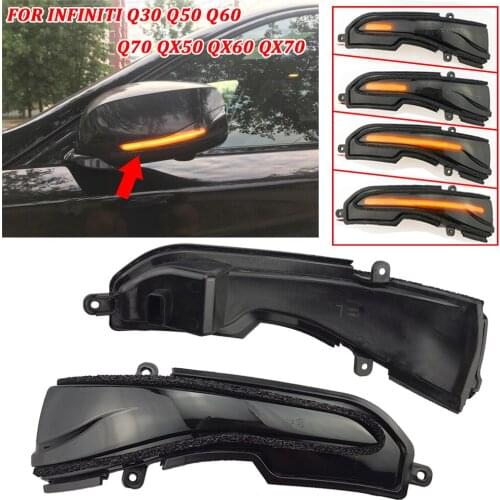 BINGWFPT For Infiniti Q30 Q50 Q60 Q70 QX50 QX60 QX70 LED Dynamic Turn Signal Light Side Mirror Sequential Indicator Blinker Lamp