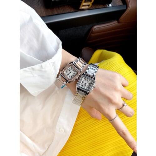 Fashion Brand Diamond Ladies Watches Stainless Steel Material Butterfly Clasp Dial Diameter 28*29mm Quartz Watch Montre Femme
