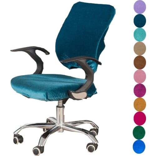 Stretch Velvet Office Chair Cover Split Seat Cover Velvet Fabric Computer Chair Slipcovers for Meeting Room Seat Slipcover