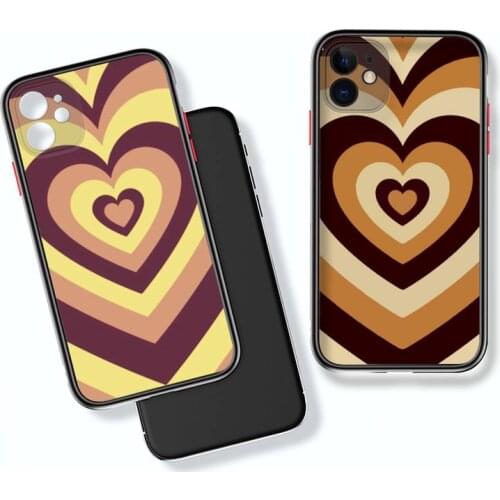 Latte Love Coffee Heart Phone Case Colorful Bumper Shockproof Trasparent For iPhone 12 11 Pro Max XR X XS 7 8 Plus Cover