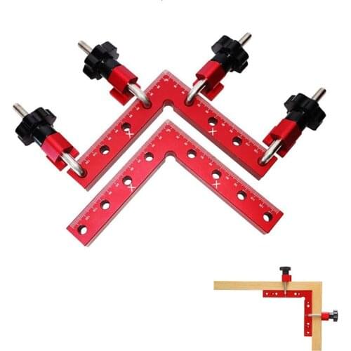 Woodworking Adjustable Corner Clamping Ruler Aluminium Alloy 90 Degree Right Angle Clamps Auxiliary Fixture Positioner Clips