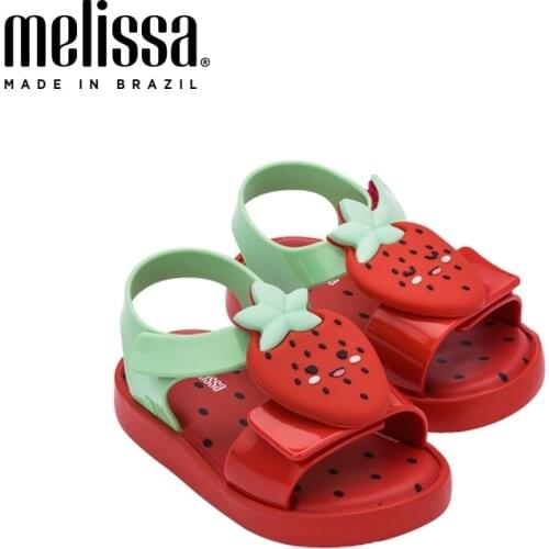 Mini Melissa Kids Baby Girls Sandals Bowknot Pearl Crystal Roman Sandals Princess Shoes Children Sandals For Girls Beach Sandal