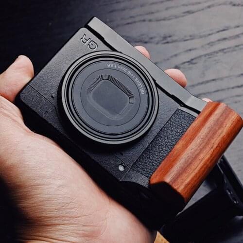 For Ricoh GR3 GRIII Ricoh GR 3 Mahogany Wood Wooden Hand Grip Plate Bracket For with Alum Base Plate Bracket