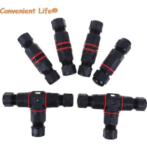 IP67/IP68 Waterproof connector T Shape 2/3Pin Cable Wire Gland Sleeve connector quick connect waterproof connector