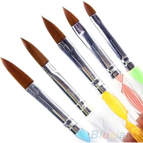 70% Hot Sale 5Pc Acrylic Design 3D Painting Drawing UV Gel DIY Brushes Pen Tool Nail Art Brush Tools Set For Home Salon Manicure