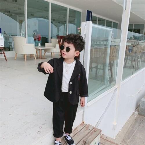 1 2 3 4 5 6 Y Boys Suits Spring Autumn Fashion College Jacket Pants 2pcs Kids Clothing Korean Handsome Toddler Boy Clothing Sets