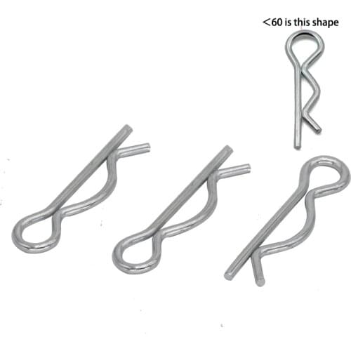 M2 M2.5 M2*43 M2x43 M2*40 M2x40 M2.5*45 M2.5x45 Zinc Plate Steel DIN11024 B R Shape Open Clip Wave Shaft Split Cotter Spring Pin