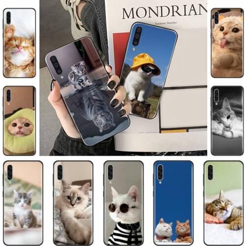 Cute animal cat kawaii black Phone Case Hull For Samsung Galaxy J2 J4 J5 J6 J7 J8 2016 2017 2018 Prime Pro plus Neo duo
