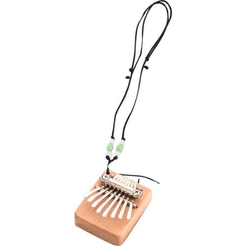 Mini Kalimba 8 Keys Thumb Piano Finger Keyboard Musical Instrument Good Accessory Pendant Gift for Kids,Square