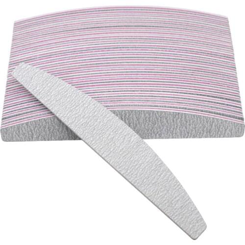 50pcs Nail Files Set Buffer 100/180 Sandpaper Gel Polish Polishing Block Double Side Washable Manicure Nail Supplies Grey Boat