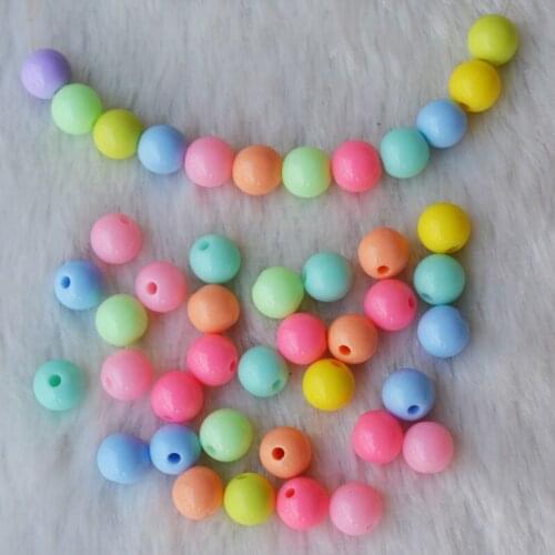 Wholesale Candy Color Acrylic Beads For DIY Bracelet Necklace Keychain Perforated Bead For Curtain Decoration Party Accessories