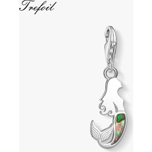 Mermaid Charm Pendant,2020 Spring Brand New Fashion Jewelry 925 Sterling Silver Romantic Gift For Women Fit Bracelet