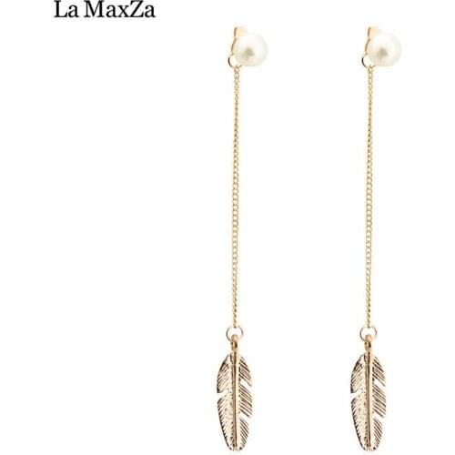 Classic Trendy Jewelry Stud Earrings For Women Charm Feather Temperament Earring For Girl Nickel Free Earring Accessories