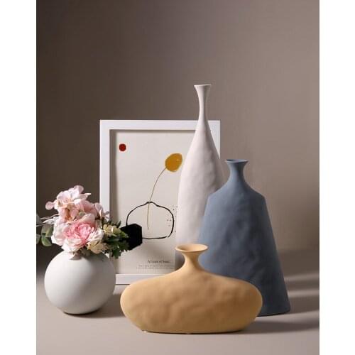 Modern Creative Ceramic Vase Scandinavian Style Flower Pot Nordic Sculpture Art Ornaments Room Decoration