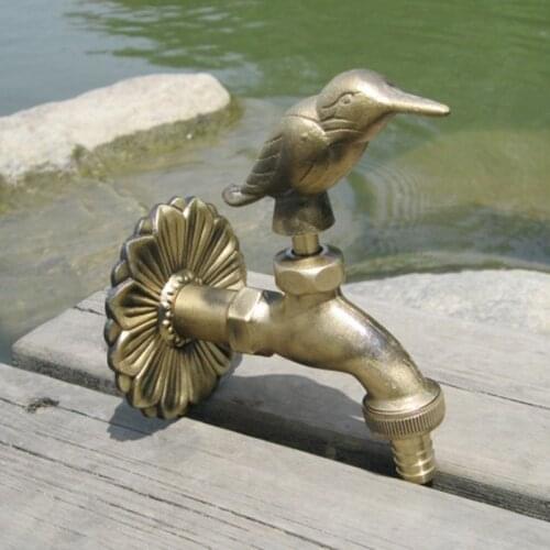 Vidric outdoor garden faucet animal shape garden Bibcock with antique brass woodpecker tap for washing mop/Garden watering