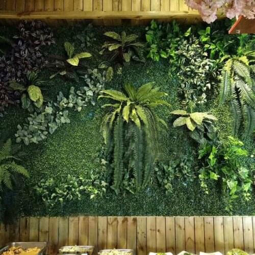 Green Artificial Plant Wall Panels DIY Lawn Wedding Home Decor Hotel Store Background Fake Plants Outdoor Interior Decoration
