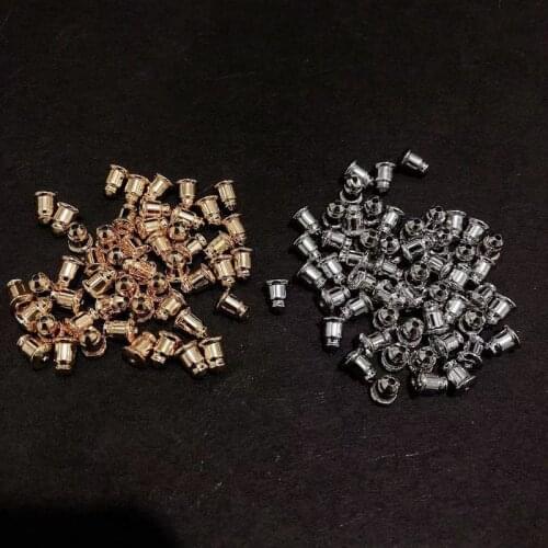 100pc Anti-drop fixed soft silicone rubber earring earplugs for double stud earrings nut bullet flat earplugs DIY universal